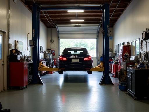 Clean and organized interior of the Maple Leaf Auto Repair shop